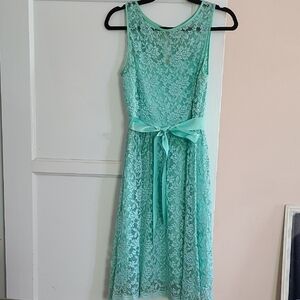 Simply Liliana Lace Midi Dress in Light Blue